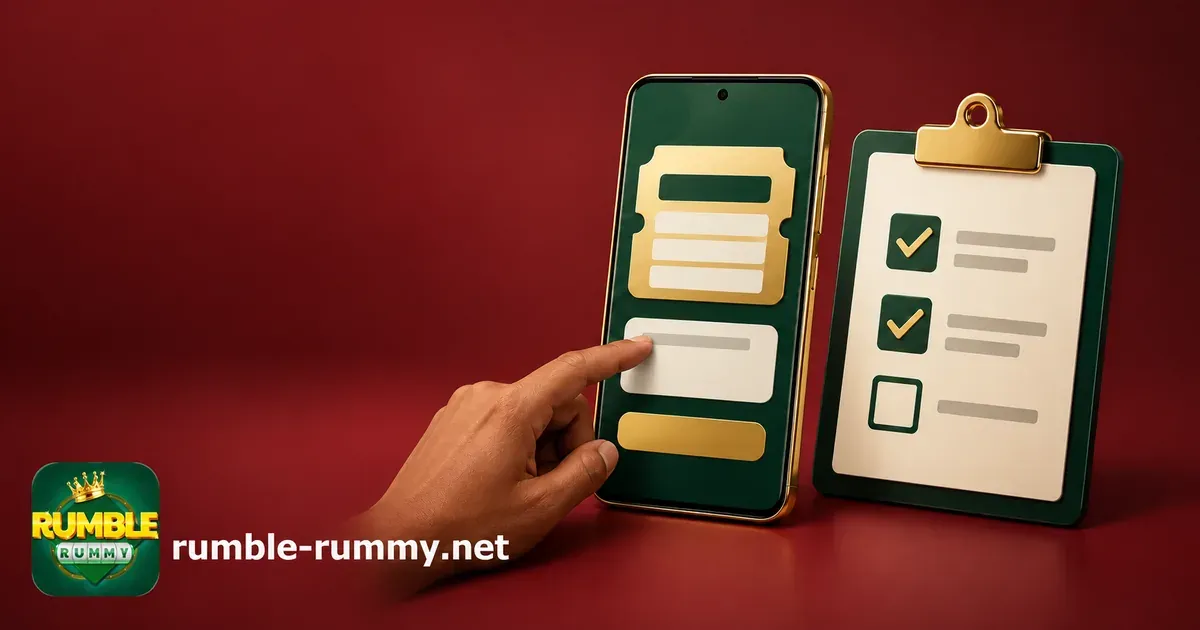 Rumble Rummy complaints: hand filling a support ticket on a phone beside a checklist