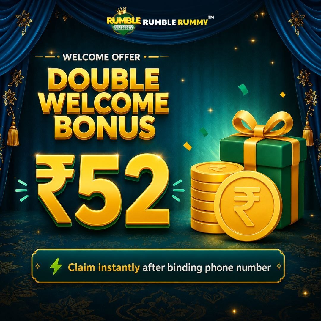 Rumble Rummy Double Welcome Bonus - ₹52