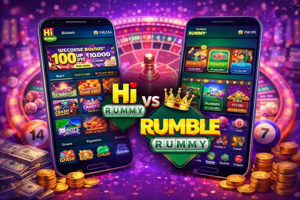 Hi Rummy opens on slots while Rumble Rummy opens on its rummy tables